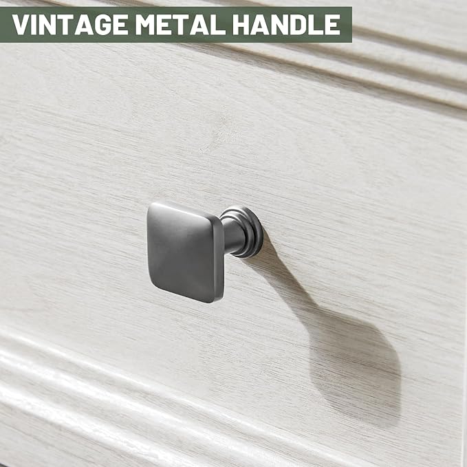 White Nightstand with 3 Drawers, Wood Night Stand with Metal Knobs, Farmhouse Bed Side Table for Bedroom, Modern End Table for Living Room Home Office Storage 1PC