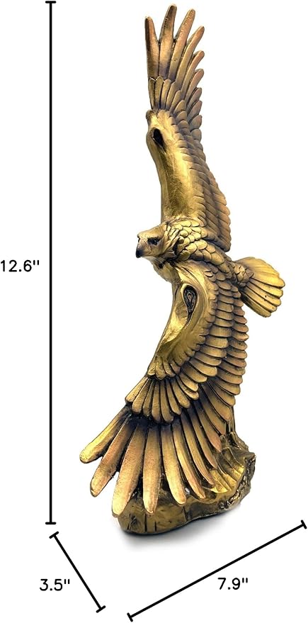 13 Inch Resin Eagle Statue Sculpture Frgurine Gift for Home Office Living Room Desktop Display Decorative Decoration