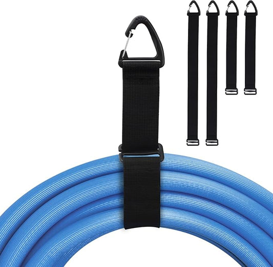 Easy Hang Extension Cord Holder Organizer, Tightened by Gravity, Heavy Duty Storage Straps,Perfect for Garage Organization, 2 PCS 10" and 2 PCS 18", Black