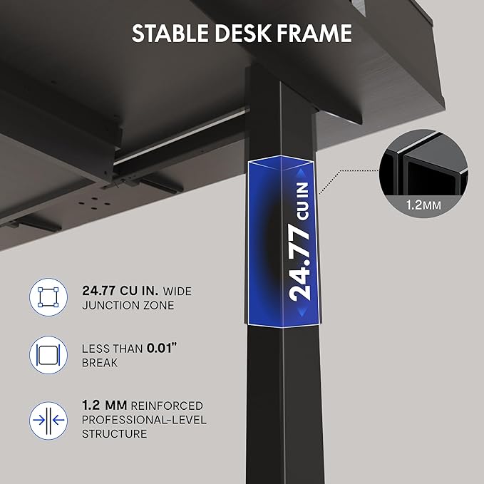FLEXISPOT Q4 One-Piece Standing Desk with Rattan Drawers, 55 x 24 Inch Adjustable Height, Electric Stand Up Table with Monitor Shelf, Home Office Ergonomic Computer Desk with Memory Presets, Black