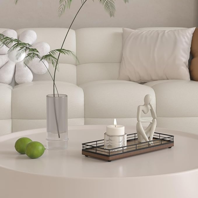 Acacia Wood Bathroom Vanity Tray, 11" L Small Countertop Tray for Dresser, Table, Kitchen Counter, Coffee Bar