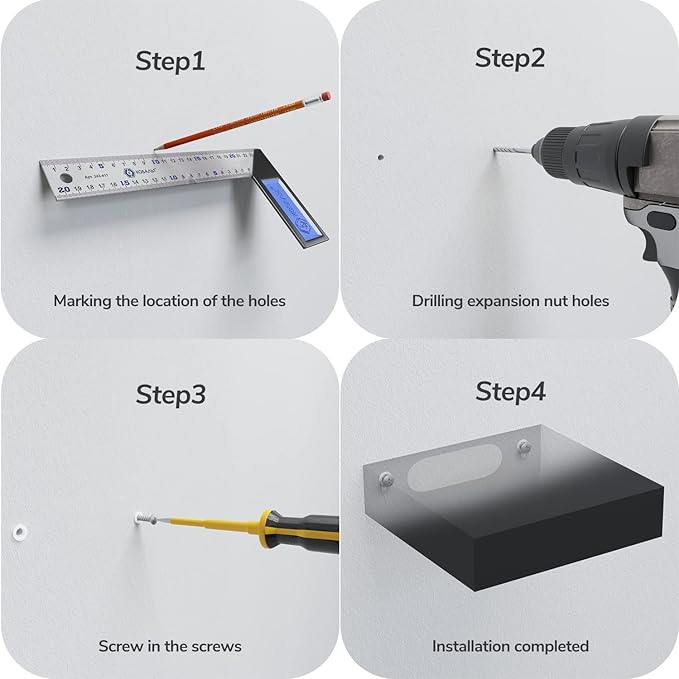 BAMEOS Small Floating Shelves for Wall, Small Black Shelf 5.9 * 5.7 Inch Display Ledges for Decor, Mini Shelf for Wall, Black