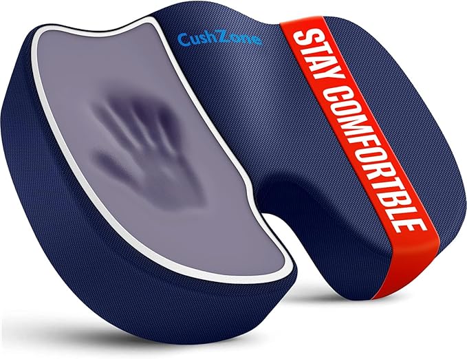 Office Chair Cushions, Memory Foam Coccyx Cushion for Tailbone Pain Office Chair Car Seat, Sciatica, Coccyx, Lower Back Pain Relief (Blue)