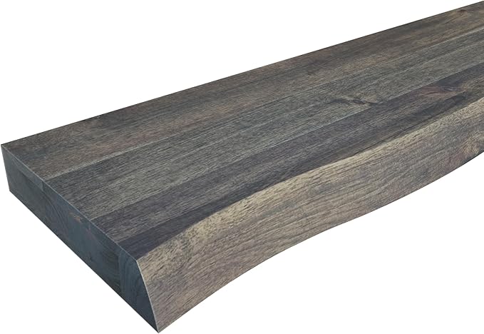 24" Acacia Live Edge Floating Shelves Set of 2 - Wall Mounted Wooden Shelf for Stylish Home Décor - Mocha Color 24x7.5x1.5 Inches