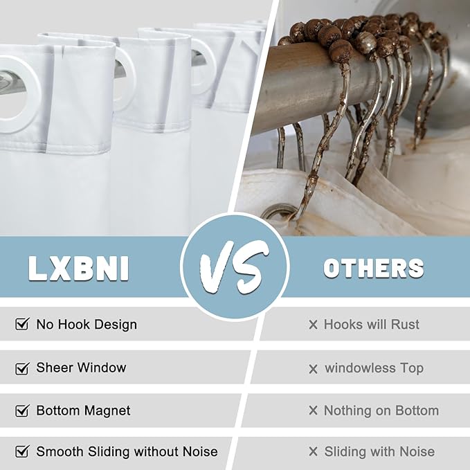 No Hook Grey Shadow Striped Shower Curtain with Snap in Liner Set - Hotel Shower Curtain and Liner Set with See Through Mesh Top Window,Machine Washable, 71x74 INCH