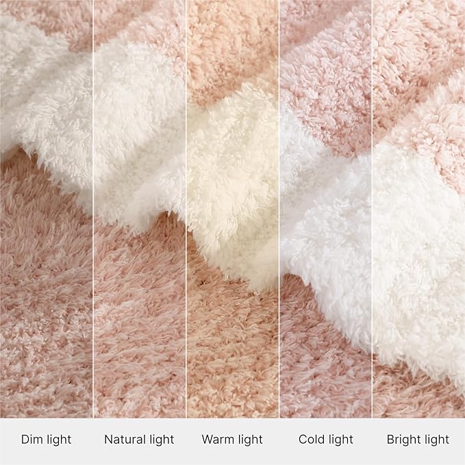 WRENSONGE Throw Blanket Cationic Dyeing Pink Soft Cozy Fluffy Warm Hand Made Weave Throw Blankets for Couch, Sofa, Chair, Bed, Camping, Picnic, Travel Lightweight Bed Blanket - 60"*80"