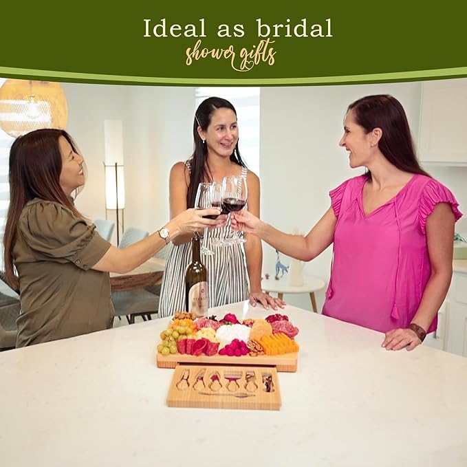 Charcuterie board cheese tray Set With kitchen Accessories Ideal gift for women, Haloween, New Year and Engagement gifts for Couples.