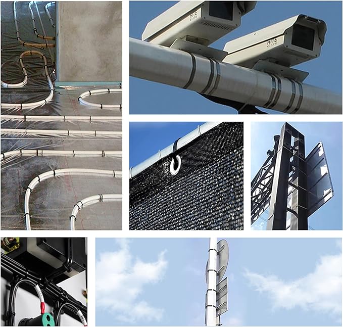 OFFO Black Zip Ties Made of Metal 19.7 in Premium Heavy Duty Stainless Steel Wire Multifunctional Locking Exhaust Wrap Flexible Durable 30 PCS