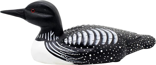CVHOMEDECO. Primitives Hand Engraving and Painted Wood Loon Farmhouse Figurine Decorative Accent, 15 Inch