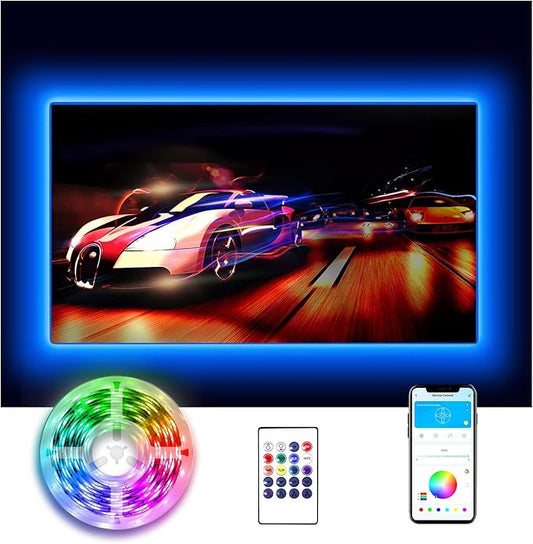 DAYBETTER Led Lights for TV 55 inch,12.5 ft TV Led Backlight 65 inch TV Led Lights,USB Led Strip Lights for TV 55-65 inch with Remote,TV Lights Behind Change with TV,Ambient Lighting,Gaming Room Decor