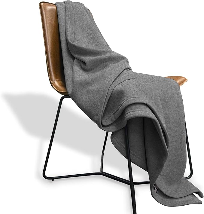 MV Sport Lightweight Sweatshirt Blanket Throw – Warm & Cozy, Breathable Oversized Fleece Knit, Couch, Bed, Travel, Cold Nights, and Outdoors – Soft Light Weight Blanket 54" x 84" Heather