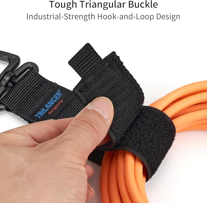 Trilancer Hook-and-Loop Storage Straps with Triangular Buckle to Hang on Walls, for Garage Organization and Storage, for Cables, Wires, Rope, Hoses, Tools of Home, Workshop, Studio, Shop（6L）