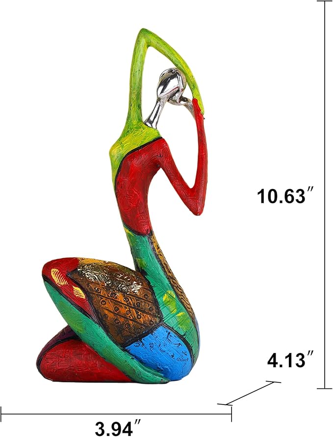 suruim Colorful Abstract Women Figurines Sculptures Home Decor for Shelves Yoga Pose Art Statue Modern Home Decoration Living Room Zen Decor Tables Ornaments (Stretch)