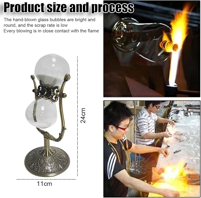 Hourglass Timer, 15 Minutes Hourglass Timer,Hourglass Desk Decor，Embossed Golden Hourglass Timer,Used for Vintage Home Decoration, Office Decoration, Kitchen Wedding Gifts (C)