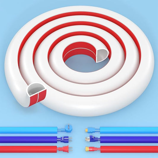 78 Inch Wall Cord Hider Self-Adhesive Flexible for TV Home Audio RG6 Coaxial Cable, PVC Cable Concealer for Home and Office, Cover Cable Raceways, White (2 M)