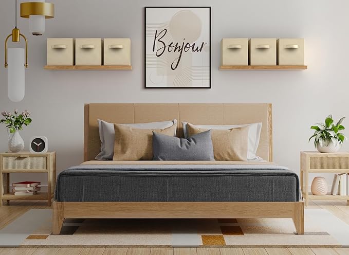 Sorbus Fabric Storage Cubes - 6 Foldable Storage Bins for Organizing Pantry, Cubbies, Toy Box - Clothes Storage & Closet Organizer - 13 Inch Collapsible Cube Baskets for Shelves with Handle