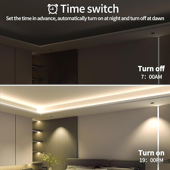 COB LED Strip Lights 3000K 65.6ft DC 24V Dimmable White Flexible LED Tape Light for Bedroom, with Remote and app Control LED Tape Lights CRI90+,forLiving Room, Shelf, Cabinet Home Decoration