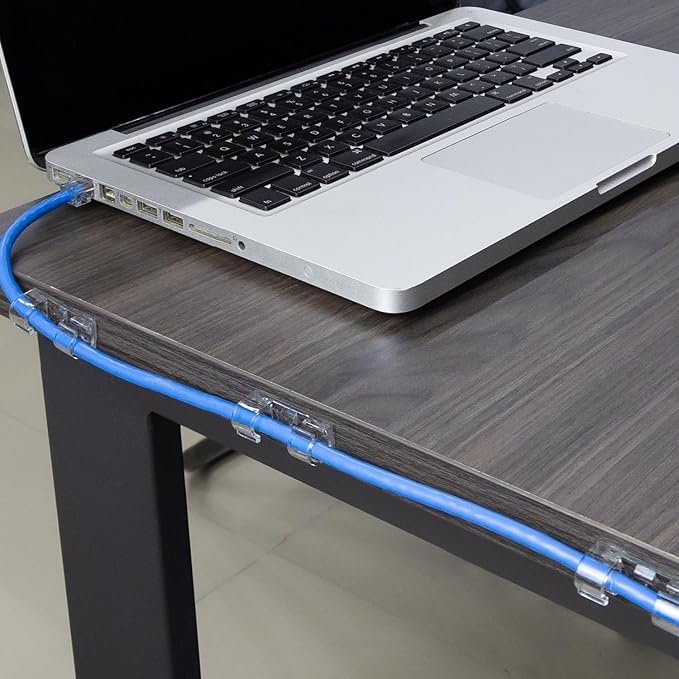 60 Piece Adhesive Cable Clip Set – Cable Organizer, Cable Holder for Desktop and Wall, Cable Stabilizer – Suitable for Home Office Cable Management, USB, Charging, Ethernet, Mouse (60)