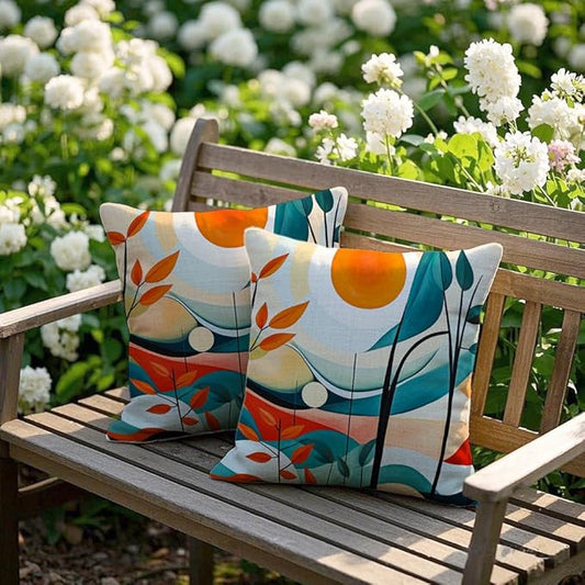 Cirzone Waterproof Outdoor Pillow Covers 18x18 Inch Set of 2 Summer Spring Floral Throw Pillow Covers Spring Outdoor Decor for Patio Furniture Garden Sofa