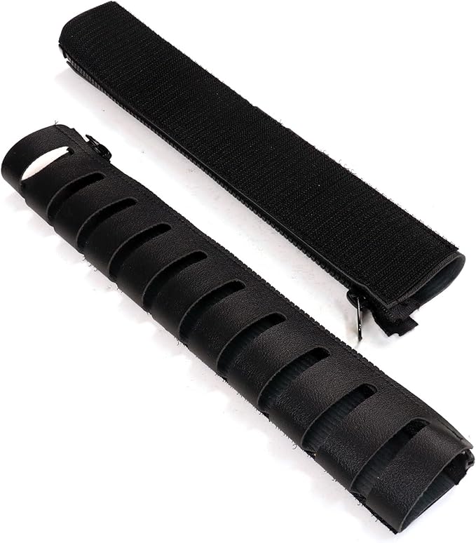 Under Desk Cable Organizer 2-Pack – PU Leather, Zipper Closure with 10 Cable Slots, Tool-Free Mount, Connectable Design for Home and Office Wire Management (Black)