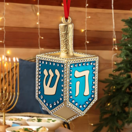 Hanukkah Ornaments for Tree - Custom 2D Dreidel Ornament, Jewish Ornaments, Merry Chrismukkah Jewish and Christian Gift, Chanukah Tree Decoration for Menorah Nights