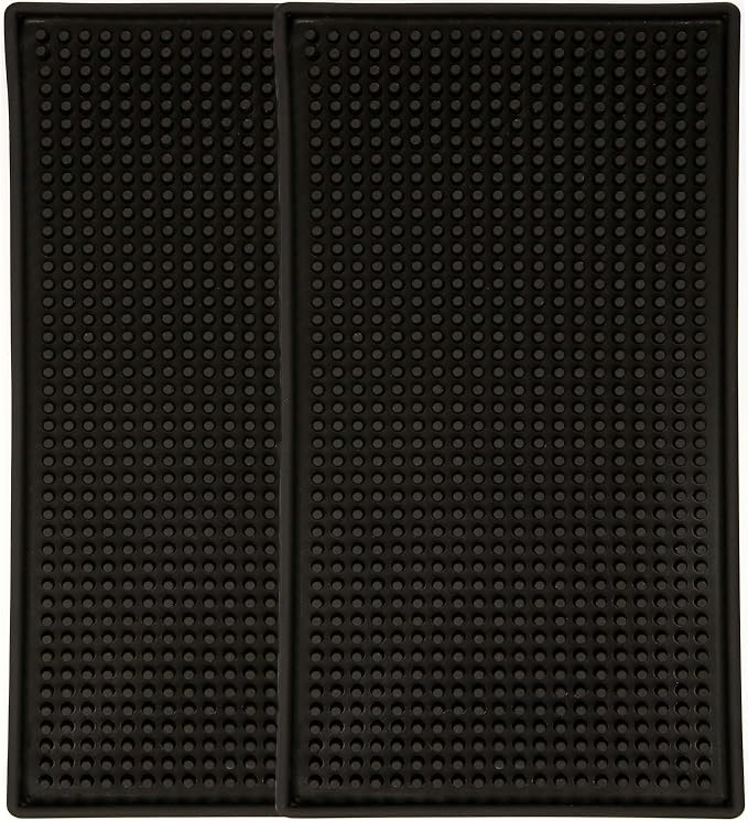 KINJOEK 2 Packs 6 x 12 in Bar Mat, Non Slip Bar Service Spill Mat Drying Mats for Countertop Cocktail Bartender Coffee Beverages