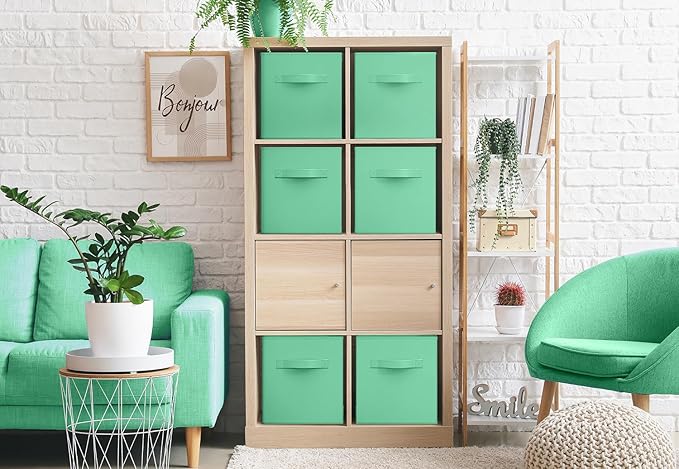 Sorbus Fabric Storage Cubes - 6 Foldable Storage Bins for Organizing Pantry, Cubbies, Toy Box - Clothes Storage & Closet Organizer - 13 Inch Collapsible Cube Baskets for Shelves with Handle