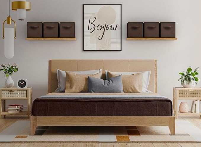 Sorbus Fabric Storage Cubes - 6 Foldable Storage Bins for Organizing Pantry, Cubbies, Toy Box - Clothes Storage & Closet Organizer - 13 Inch Collapsible Cube Baskets for Shelves with Handle