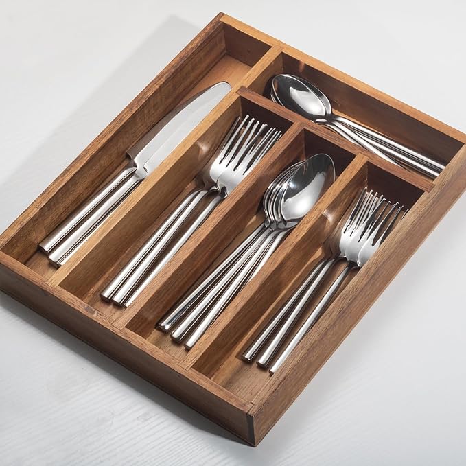 Alata Potter 20-Piece Forged Silverware Set Stainless Steel Flatware Set Cutlery Set,Service for 4,Mirror Finish,Dishwasher Safe