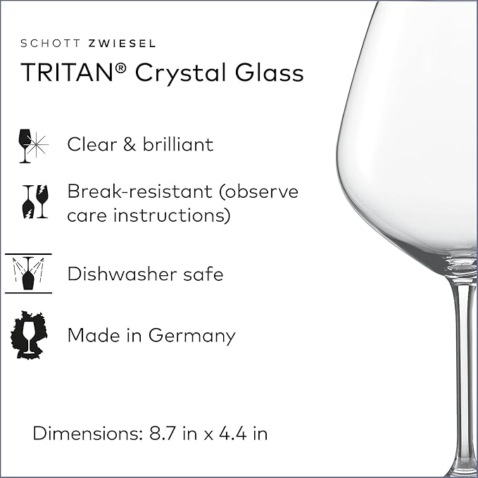 SCHOTT ZWIESEL Forté Burgundy Goblet (Set of 6), Burgundy Glasses for Red Wine, Dishwasher-Safe Tritan Crystal Glasses, Made in Germany (25 Ounce)