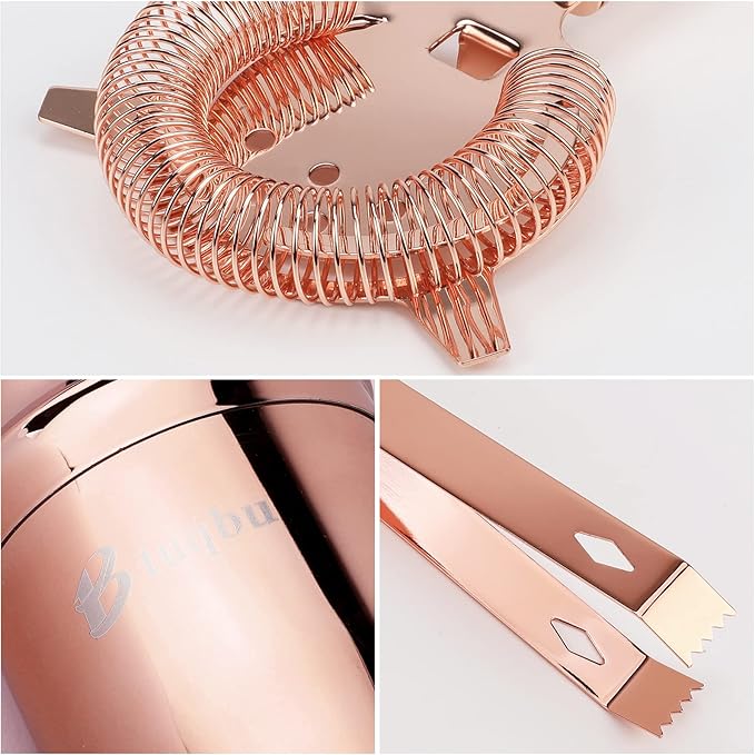 Bartender Kit with Stand, 11 Piece Set, Cocktail Shaker Set 24 oz Shaker Bar Tool Set for Beginner with Recipe