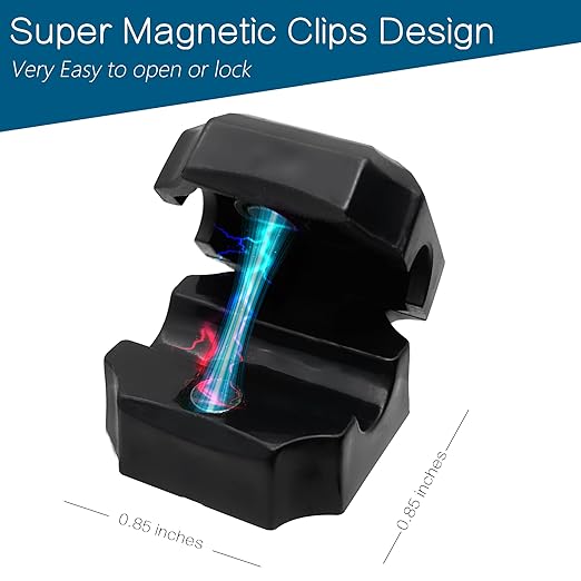 9pcs Magnetic Cable Clips - FonPeak Ultra-Adhesive Desk Cable Management Clips, Cord Organizer for Max 7.5mm/0.3 inches Cables, Suit for Desktop, Nightstand, Home, Office, Car, and Wall