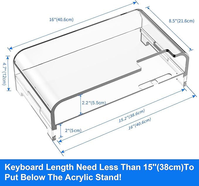 Acrylic Monitor Stand Riser Acrylic Laptop Stand Clear Computer Stand Laptop Riser with Storage Desk Organizer Accessories for Home and Office