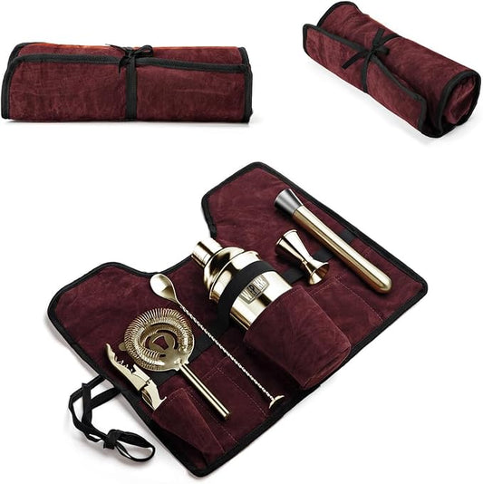 Stainless Steel Cocktail Shaker Set, 24oz/750ml Bartender Kit Includes Strainer and Stir Stick for Home, Bar, Party, Bar Accessories for The Home Bar Set (Gold)