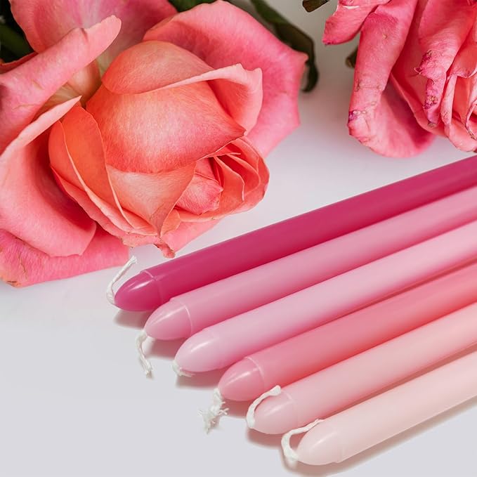 12 Inch Taper Candles 6 Pcs Unscented, Smokeless, Dripless Long Tapered Candlesticks Candles for Christmas Birthday Dinner Wedding Party Home Decor