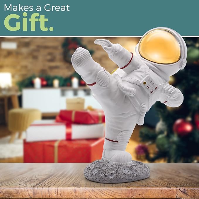 Astronaut Figurine Statue for Desk and Office Decor - Mini Spaceman Figures for Shelf, Gaming, and Men's Room Decorations - Space Gifts and Cool Masculine Home Decor Accessories