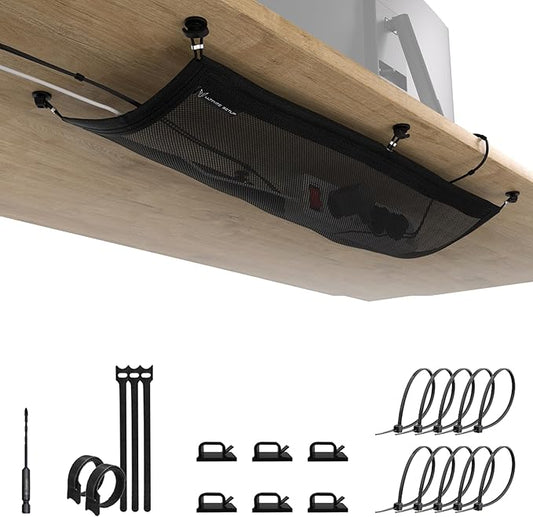 Cable Management net - Under Desk Cable Management Tray - Cable net - Wire Management Under Desk - Cord Organizer