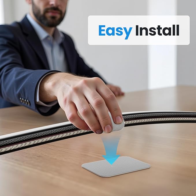 Cable Management Under Desk, 【Up to 15 Cord】【Enhanced Wire Holder】 Reusable Cord Organizer Holder, Adjustable Hook and Loop Cable Ties, Wire Clips Under Table Hider, 20 Pair(Grey)