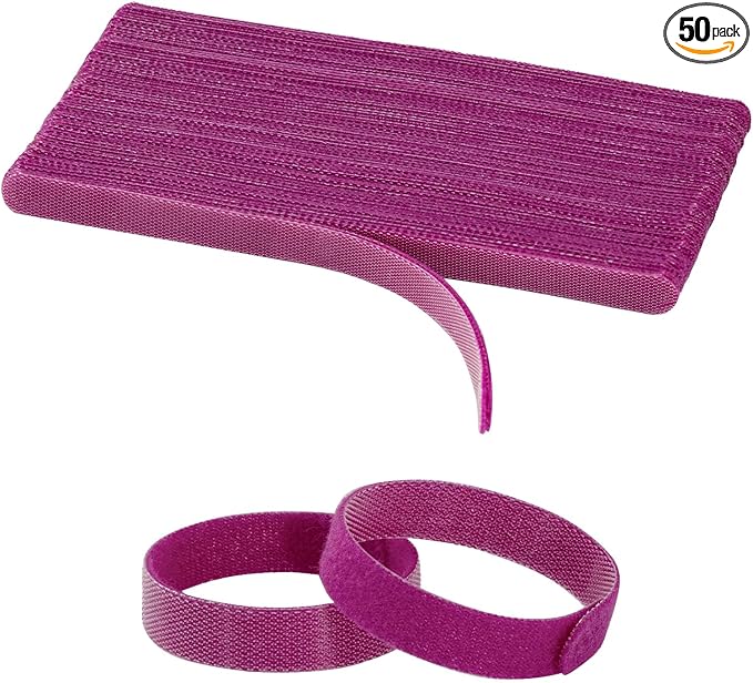 YOVXLO 50PCS 6 Inch Reusable Cable Ties Wire Ties Cord Organizer Cable Organizer Adjustable Management，Microfiber Cloth Used for Computer Link Cable Cord Management USB Cable Ties (purple)