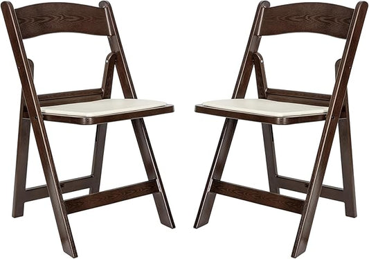 Flash Furniture Hercules Folding Resin– 2 Pack 800LB Weight Capacity Event Chair, Set of 2, Dark Brown