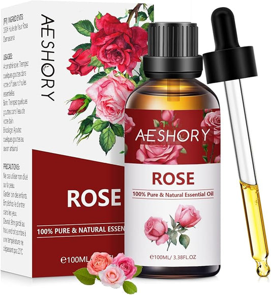 Rose Essential Oils 3.38FL.OZ - Aromatherapy Essential Oils for Diffusers for Home, Rose Scented Oils for Massage, Soap Candle Making Scents - 100ML