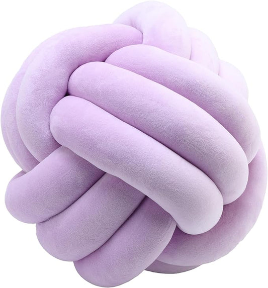 Petrella Knot Pillow Ball Round Throw Pillows Home Decor Cushion Decorative Aesthetic Throw Pillows，Purple 13inch