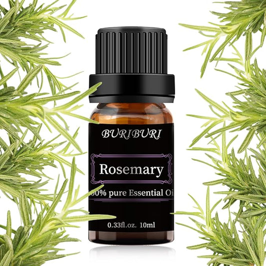 BURIBURI Rosemary Essential Oil 100% Pure, Undiluted, Natural, Organic Aromatherapy Rosemary Oil Essential Oils 10ML
