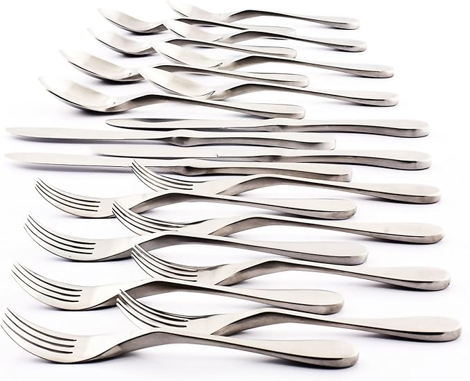 Knork Matte 20-Piece Flatware Set, Silver
