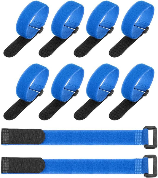 PATIKIL 12 x 0.98 Inch Reusable Cable Ties 10 Pcs Adjustable Hook and Loop Straps Cord Management Wire Wrap Cord Ties Organizer for Home Office Cables, Blue