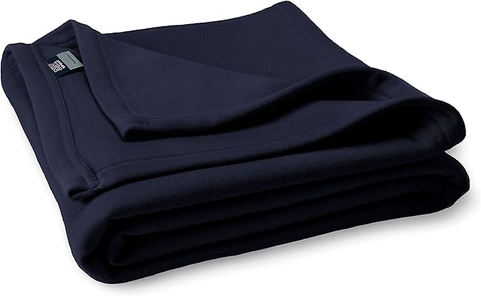 MV Sport Lightweight Sweatshirt Blanket Throw – Warm & Cozy, Breathable Oversized Fleece Knit, Couch, Bed, Travel, Cold Nights, and Outdoors – Soft Light Weight Blanket 54" x 84" Navy