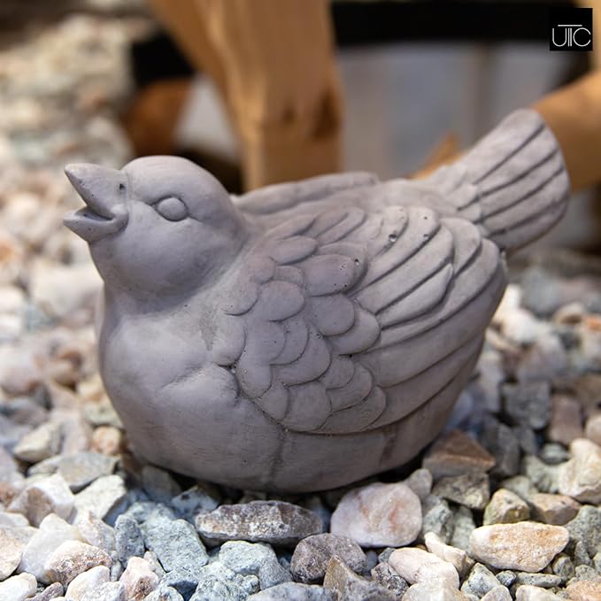 Bird Statues for Outdoor, Small Decorative Cement Bird Sculpture for Lawn, Patio Yard Lawn Figurine Decorative Ornament Home Decor Items: 8.50"x5.50"x6.50"H