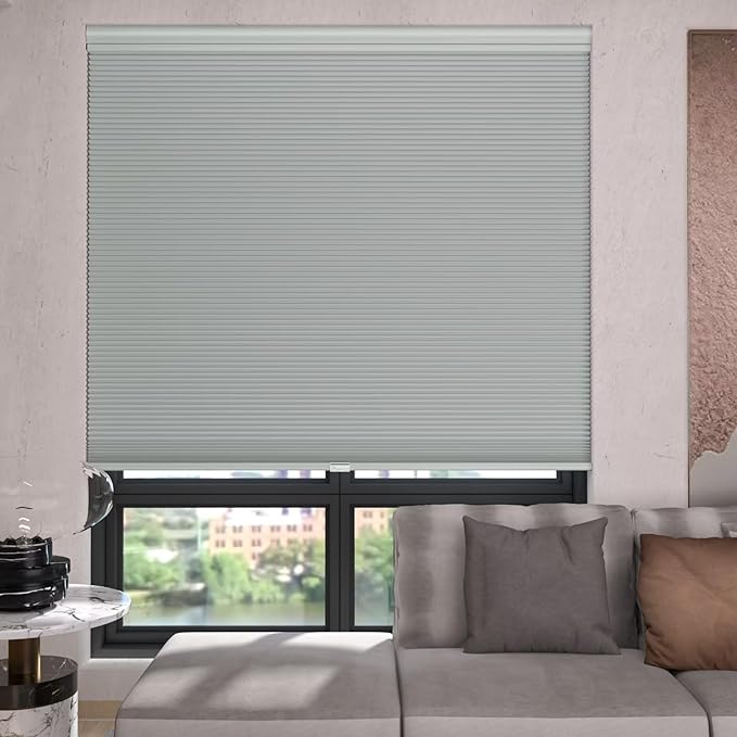 MYshade Top Down Bottom Up（TDBU） Cellular Shades, 1.5 inch Cordless Blackout Honeycomb Pleated Blinds for Windows Home Bedroom Office, Light Control, Thermal Insulated, 50 "W x 72" H, Grey