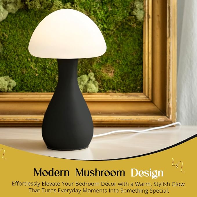 Mushroom Table Lamp - Durable for kids/adult bedroom Night Light, Modern Nightstand Table Lamp for reading with 10 Adjustable Light Temperatures, Bedside Lamp for Unique, Aesthetic Home Decor