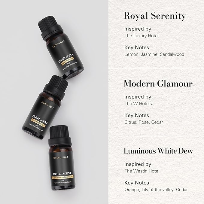 Hotel Diffuser Oil Gift Set | Top 3 Diffuser Oils Scents for Home Inspired by 5-Star Hotel Scents -Westin and W Hotels, Hotel Scent Essential Oil Blends, 3x20mL
